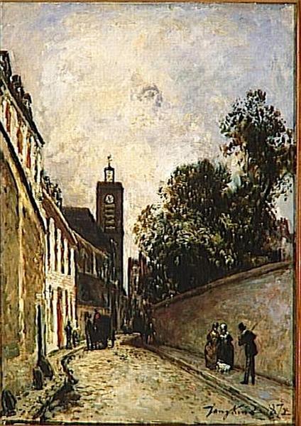 La Rue De L'abbe De L'epee Et L'eglise Saint Jacques Du Haut Pas A Paris — Johan Barthold Jongkind