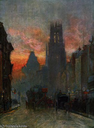 View Looking Down Fleet Street, London — Herbert Menzies Marshall