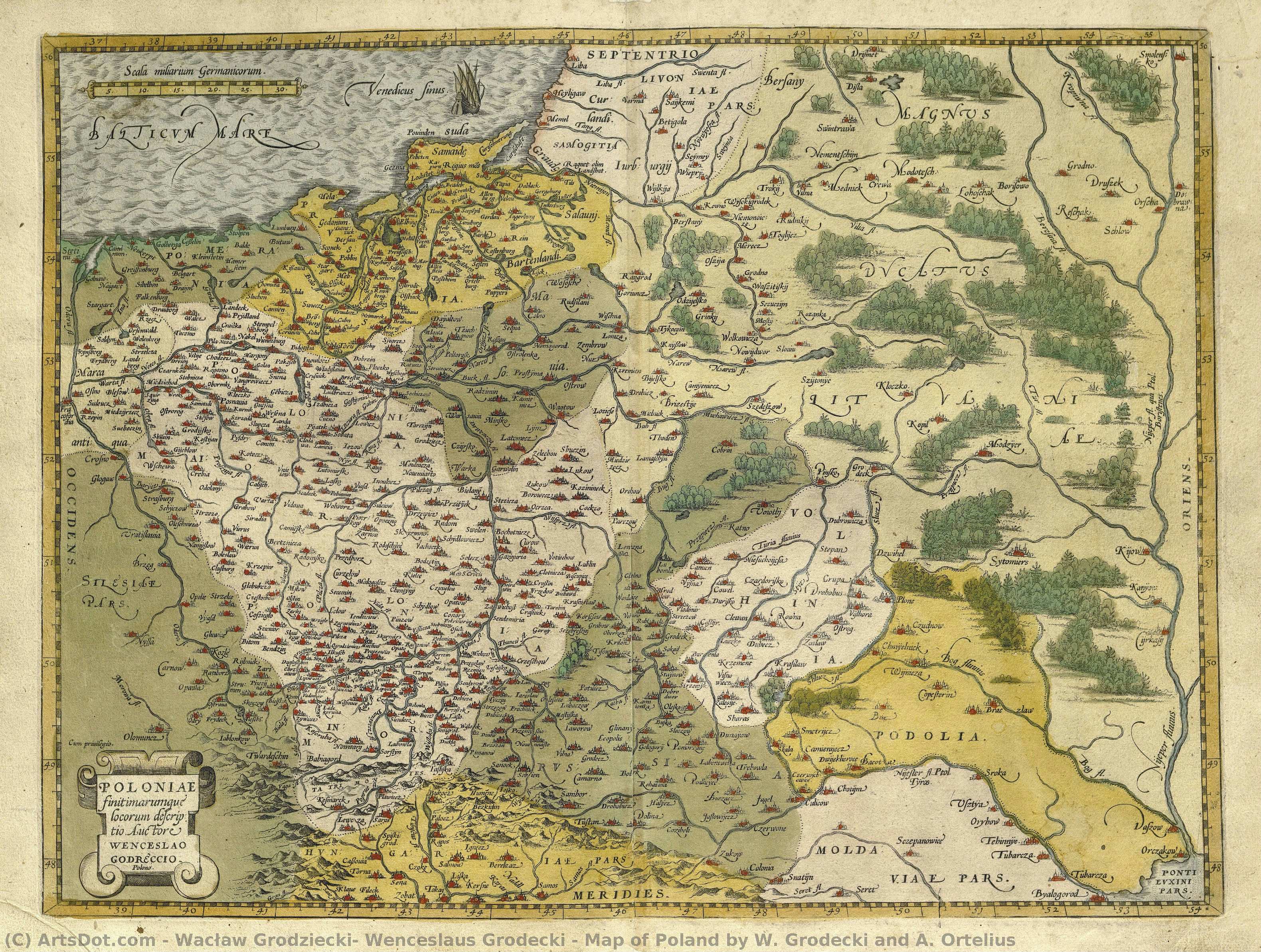 Map Of Poland By W. Grodecki And A. Ortelius — Wacław Grodecki