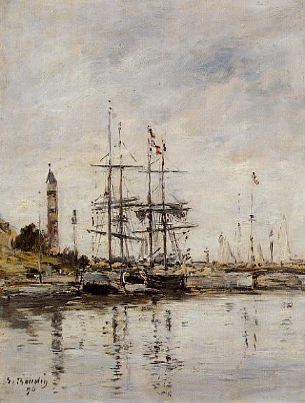 The Harbor At Deauville — Eugène Louis Boudin
