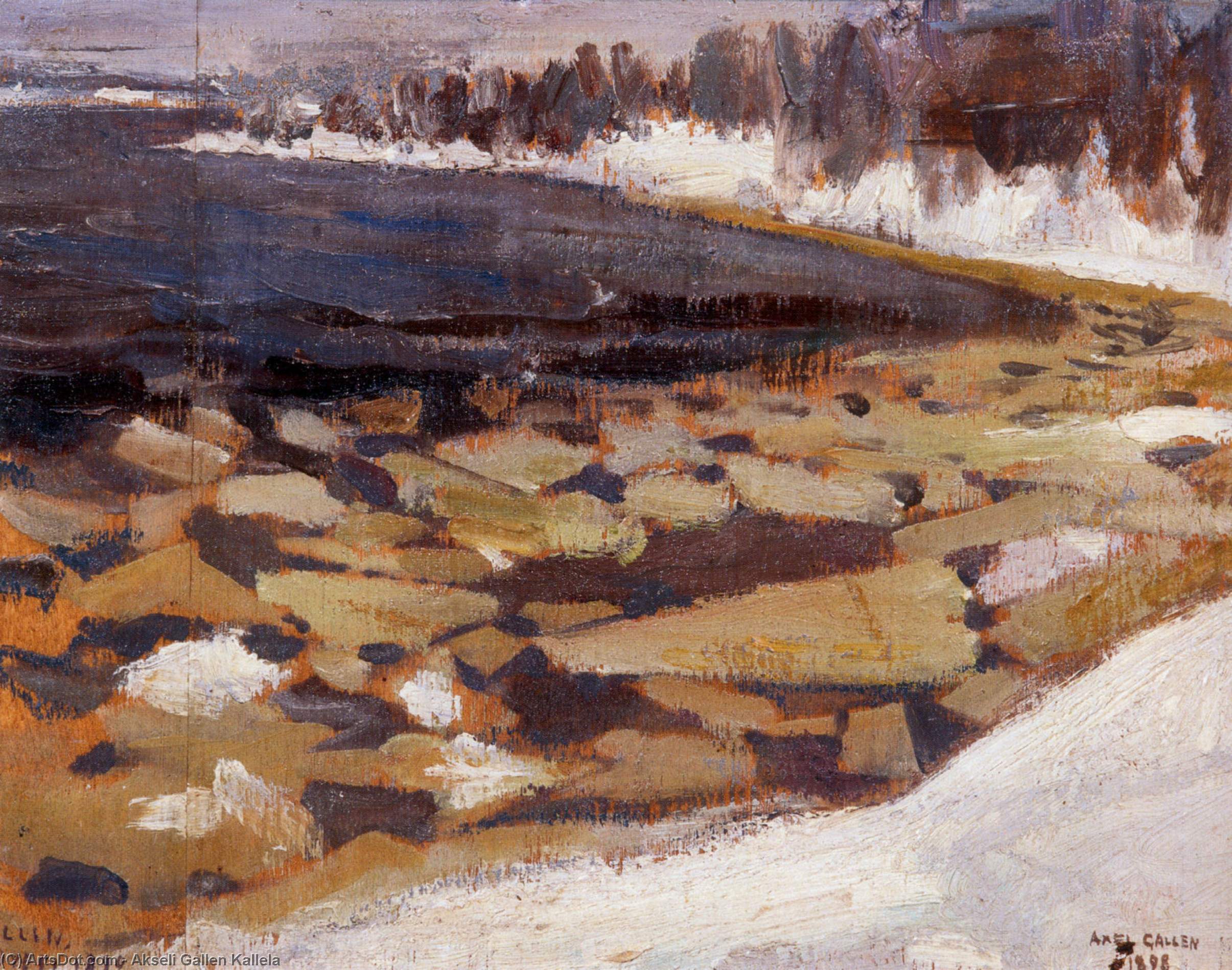 Ice Floes At Kalela's Shore — Akseli Gallen-kallela
