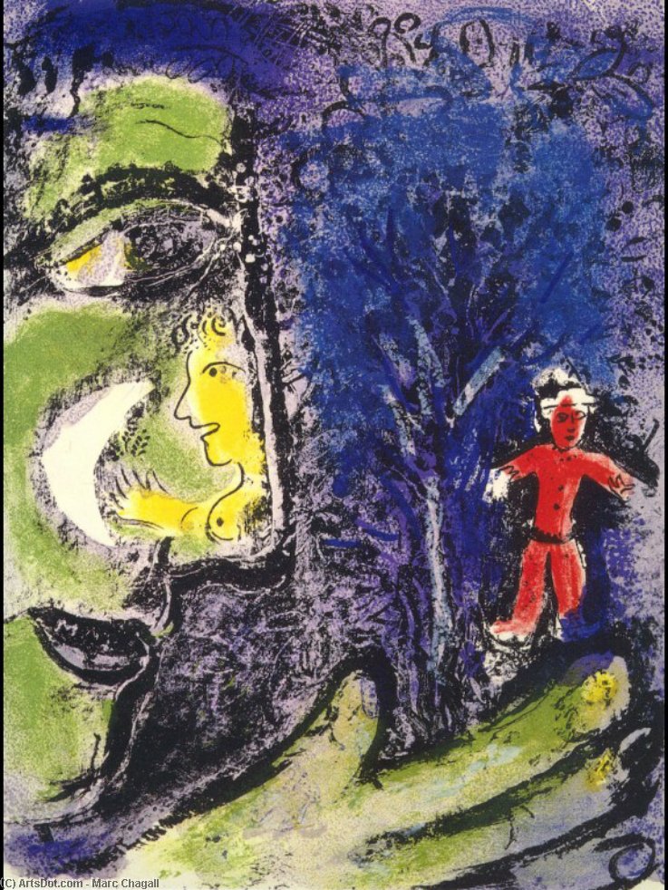 Profile And Red Child — Marc Chagall