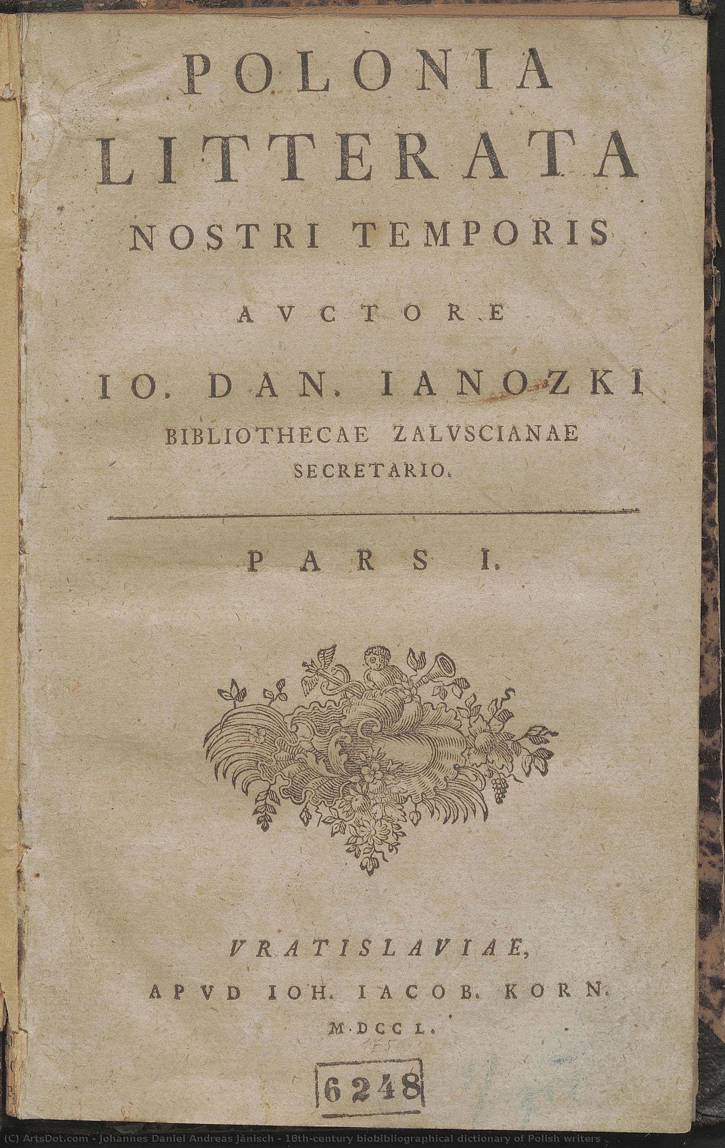 18th-century Biobibliographical Dictionary Of Polish Writers — Johannes Daniel Andreas Jänisch