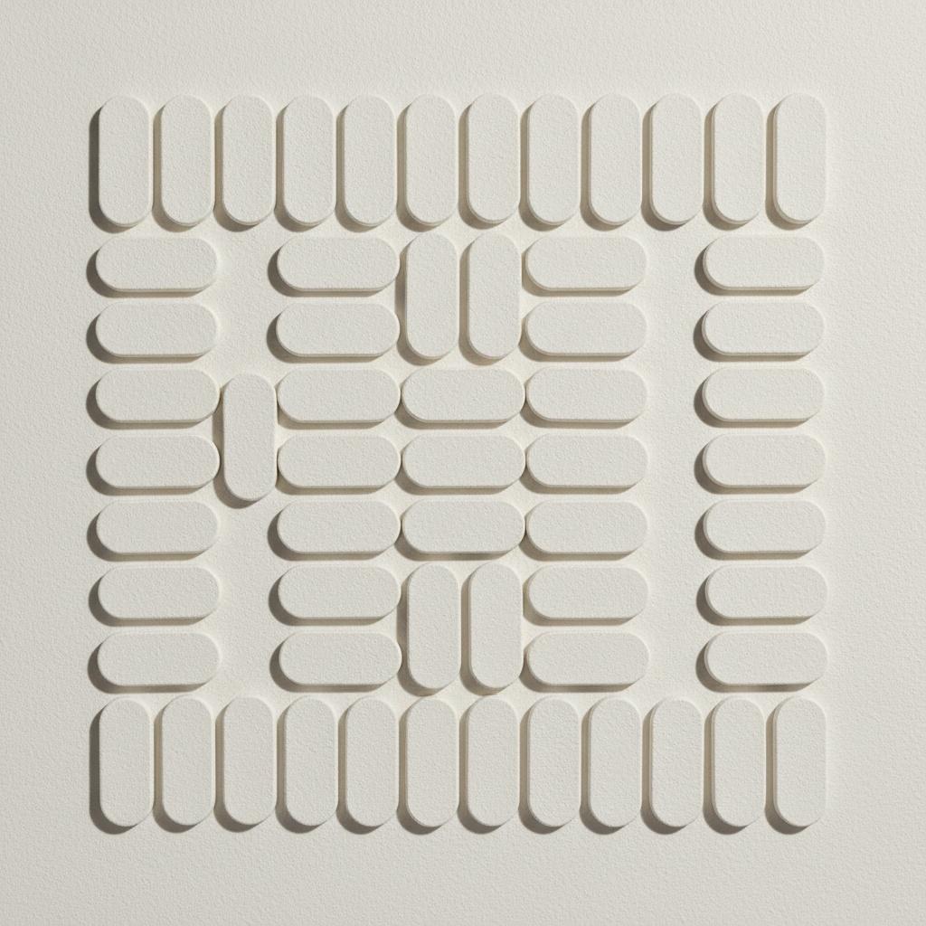 Monolithic Serenity: A Meditative Study In Sculptural Relief And Rhythmic Geometric Grace — David Moreau
