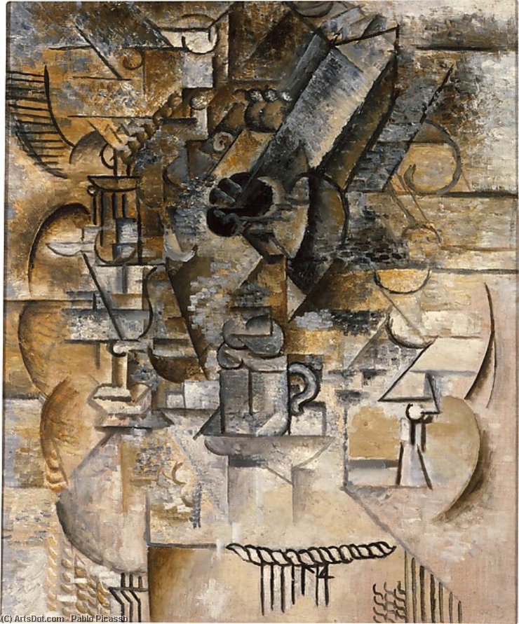 Pedestal, Vasos, Tazas, Mandolina — Pablo Picasso
