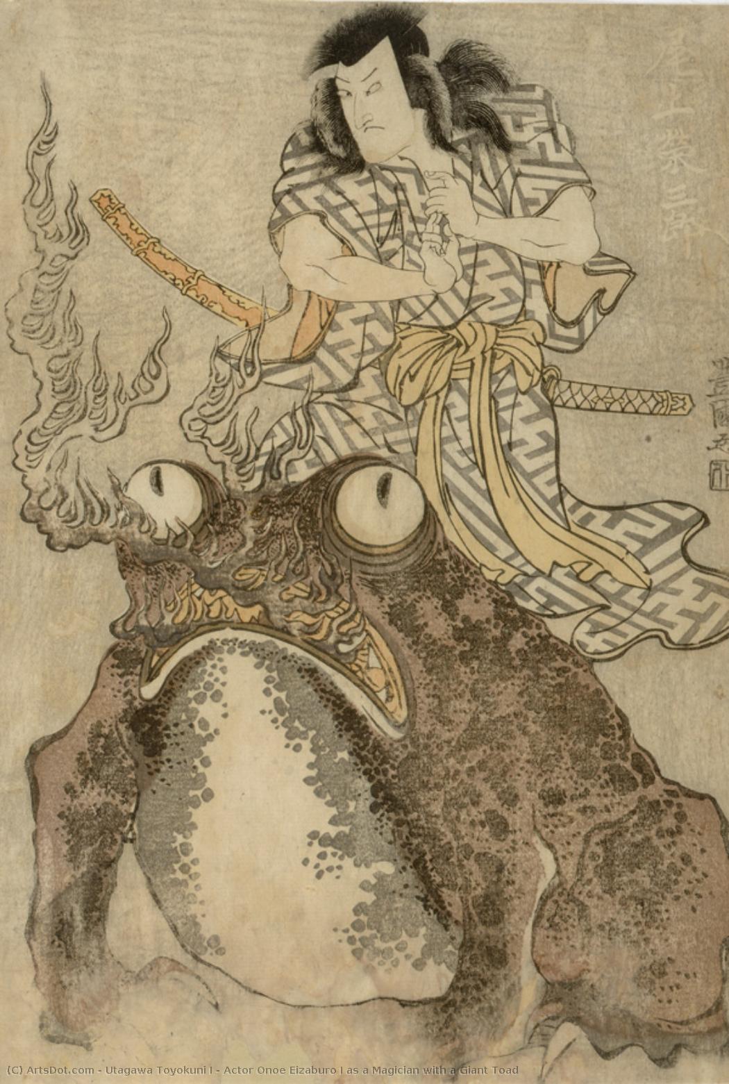 Actor Onoe Eizaburo I As A Magician With A Giant Toad — Utagawa Toyokuni I