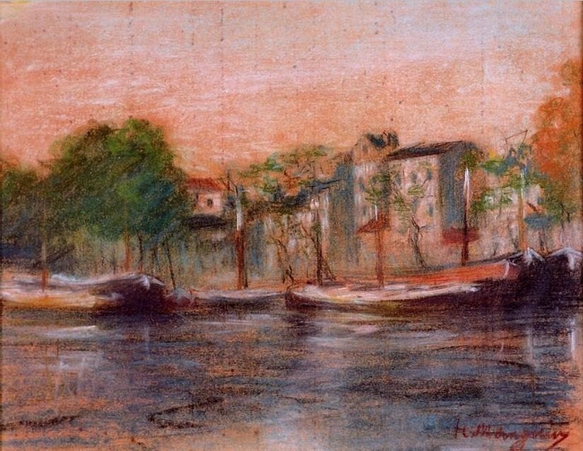 Boats Along The River Seine — Henri Gaudier-brzeska