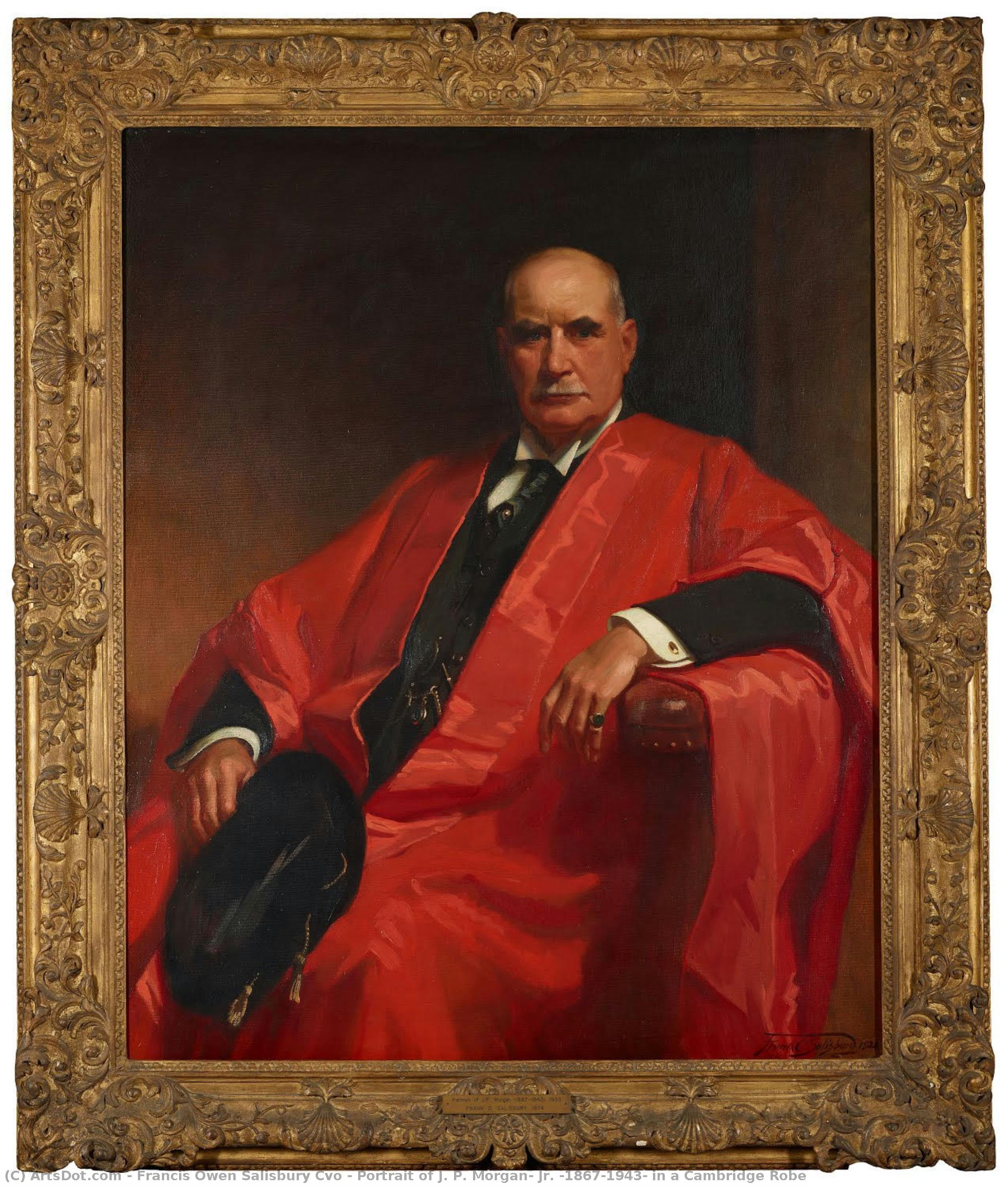 Portrait Of J. P. Morgan, Jr. (1867–1943) In A Cambridge Robe — Francis Owen Salisbury Cvo