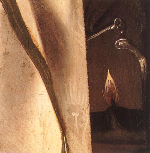 Porträt Eines Jungen Mannes Mit Einer Öllampe (detail) — Lorenzo Lotto