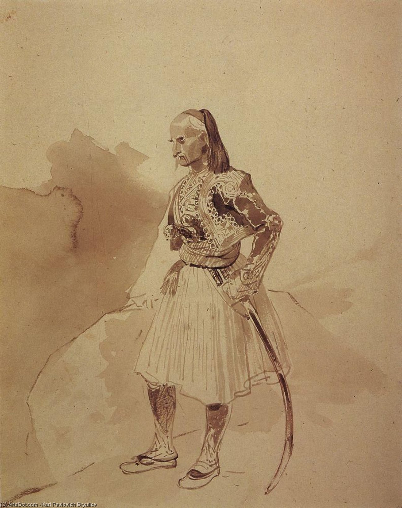Portrait Of A Greek Insurgent Theodore Kolokotroni — Karl Pavlovich Bryullov