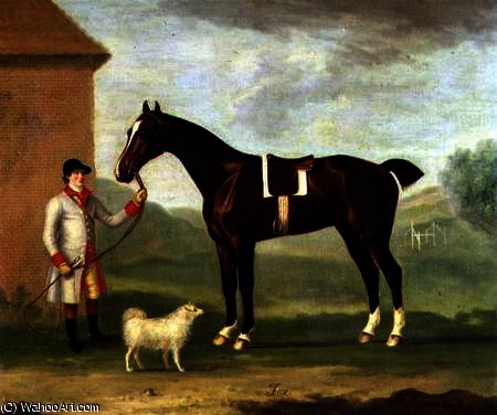 Fox' - A Dark Bay Hunter, Held By A Liveried Groom — Francis Sartorius Ii (john Francis Sartorius)