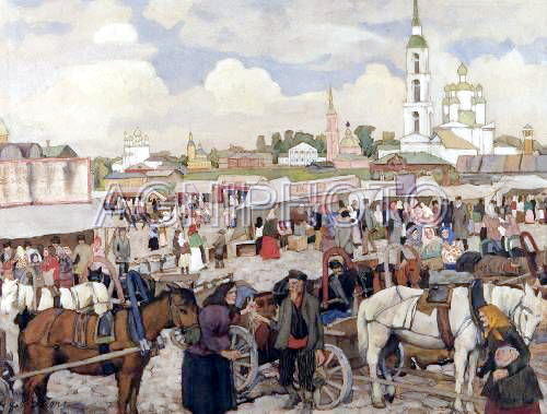 The Market In Uglich — Konstantin Yuon