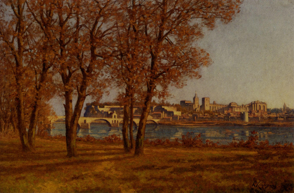 The Castle Of Popes In Avignon — Henri-joseph Harpignies