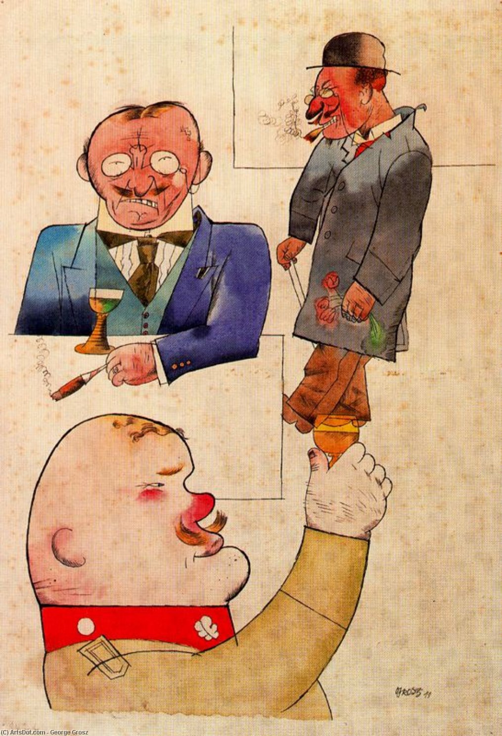 German Wine And German Song — George Grosz