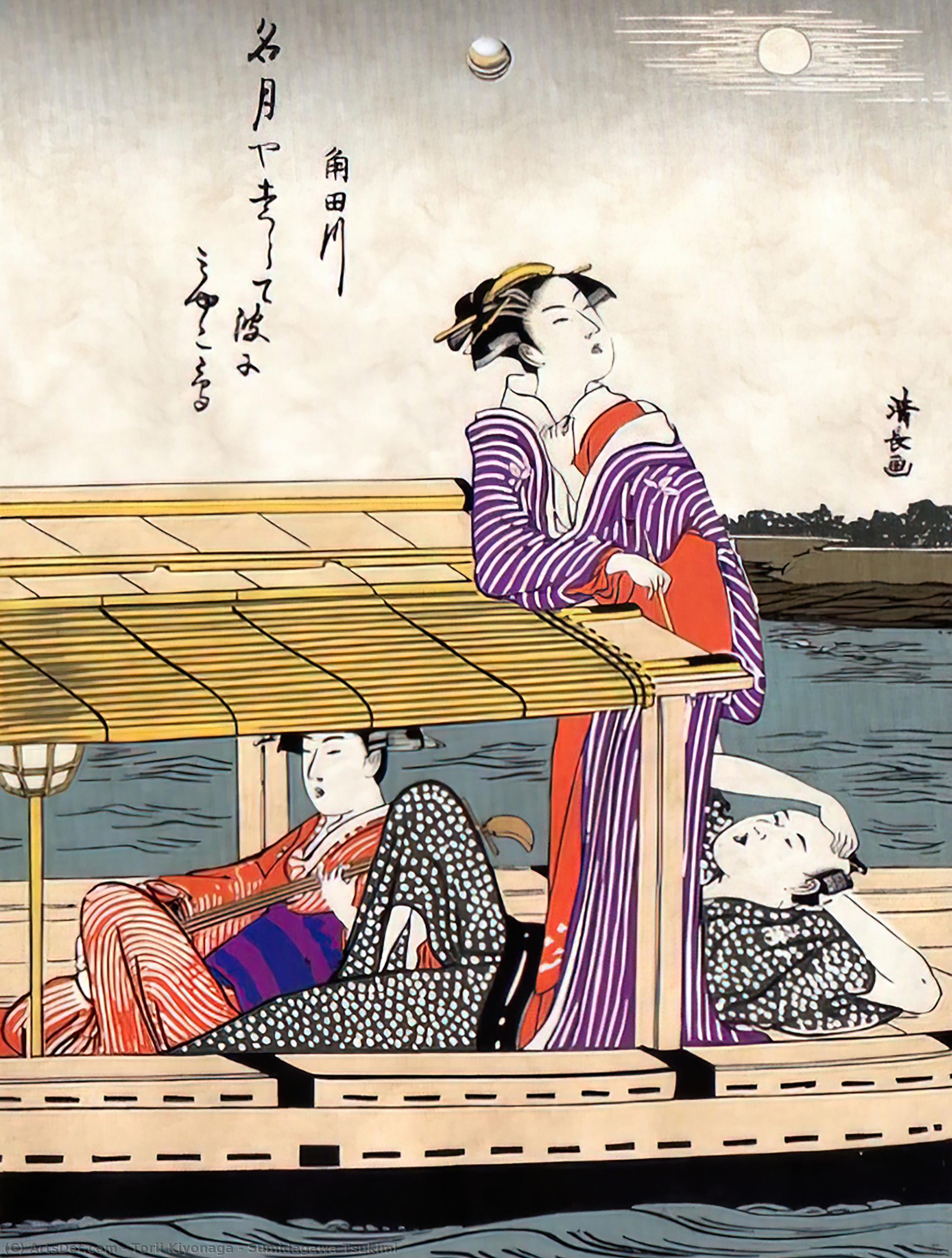 Sumidagawa Tsukimi — Torii Kiyonaga