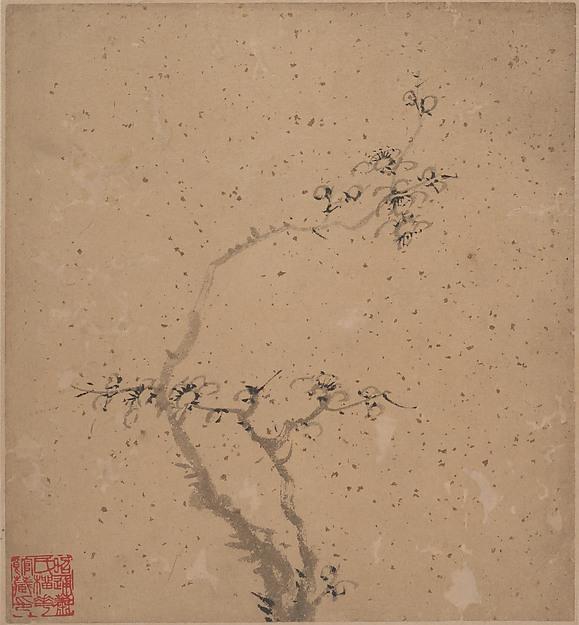 清 湯貽汾 墨梅 四冊頁 Blossoming Plum — Tang Yifen
