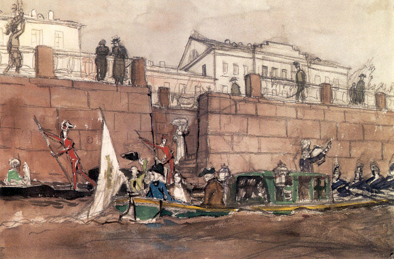 Carnival On The Fontanka River — Alexandre Benois