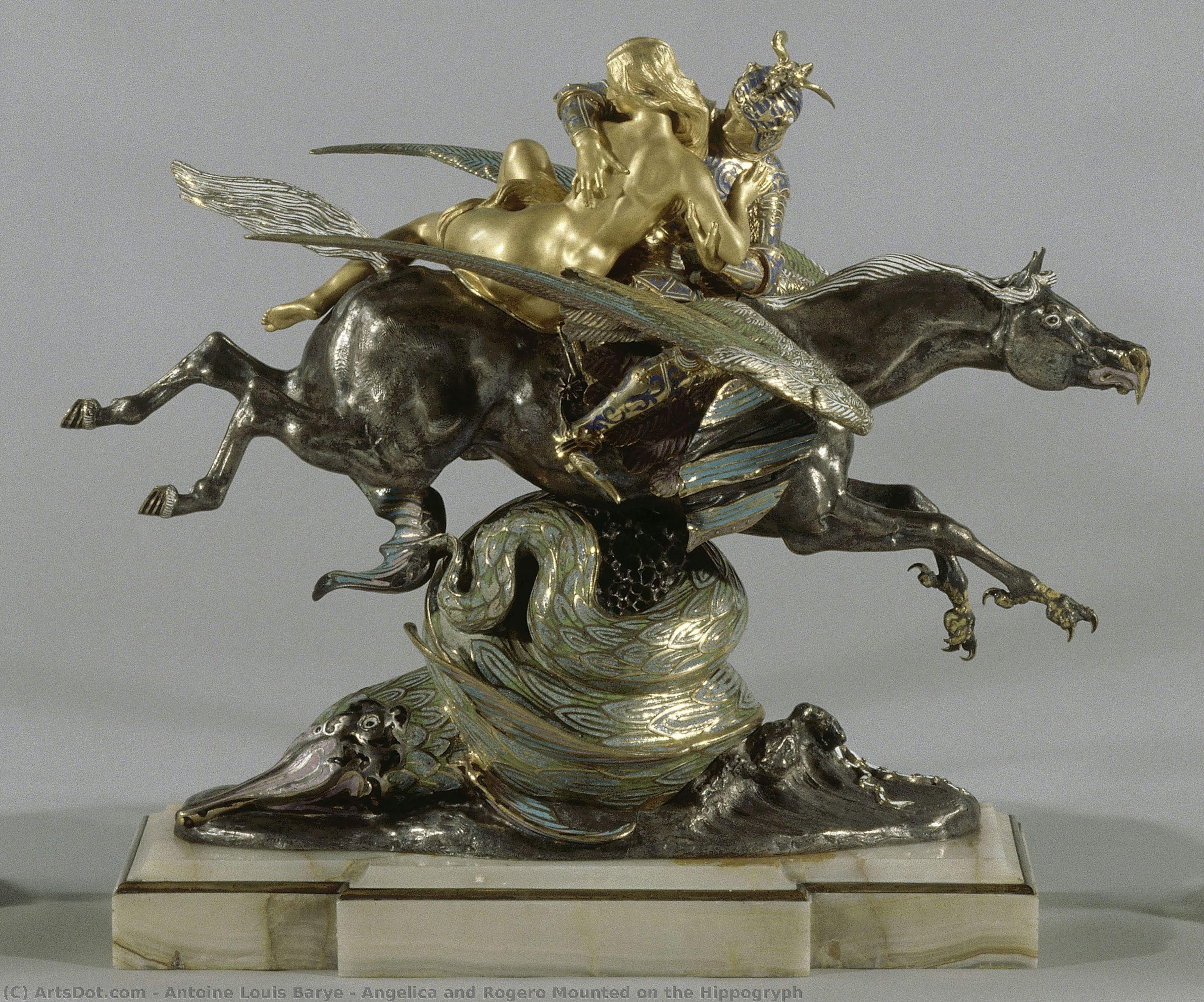 Angelica And Rogero Mounted On The Hippogryph — Antoine-louis Barye