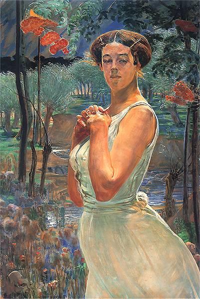 A Woman On The Background Of The Grove — Jacek Malczewski