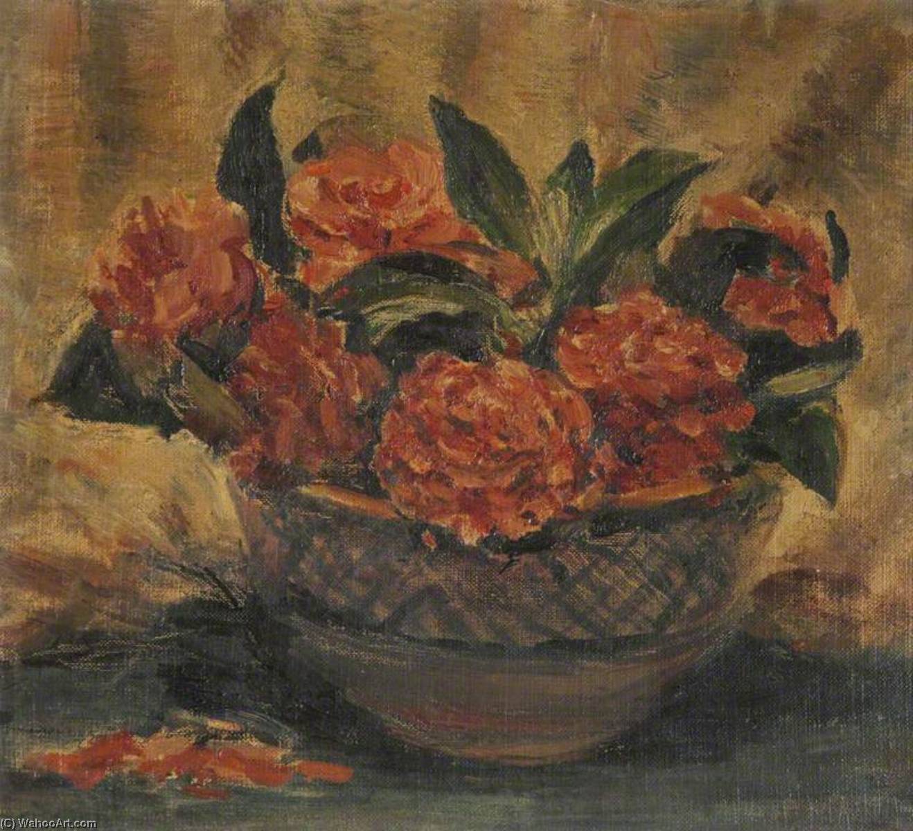 A Bowl Filled With Red Flowers — Patti Mayor
