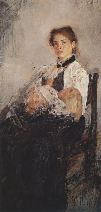 Portrait Of Nadezhda Derviz With Her Child — Valentin Alexandrovich Serov