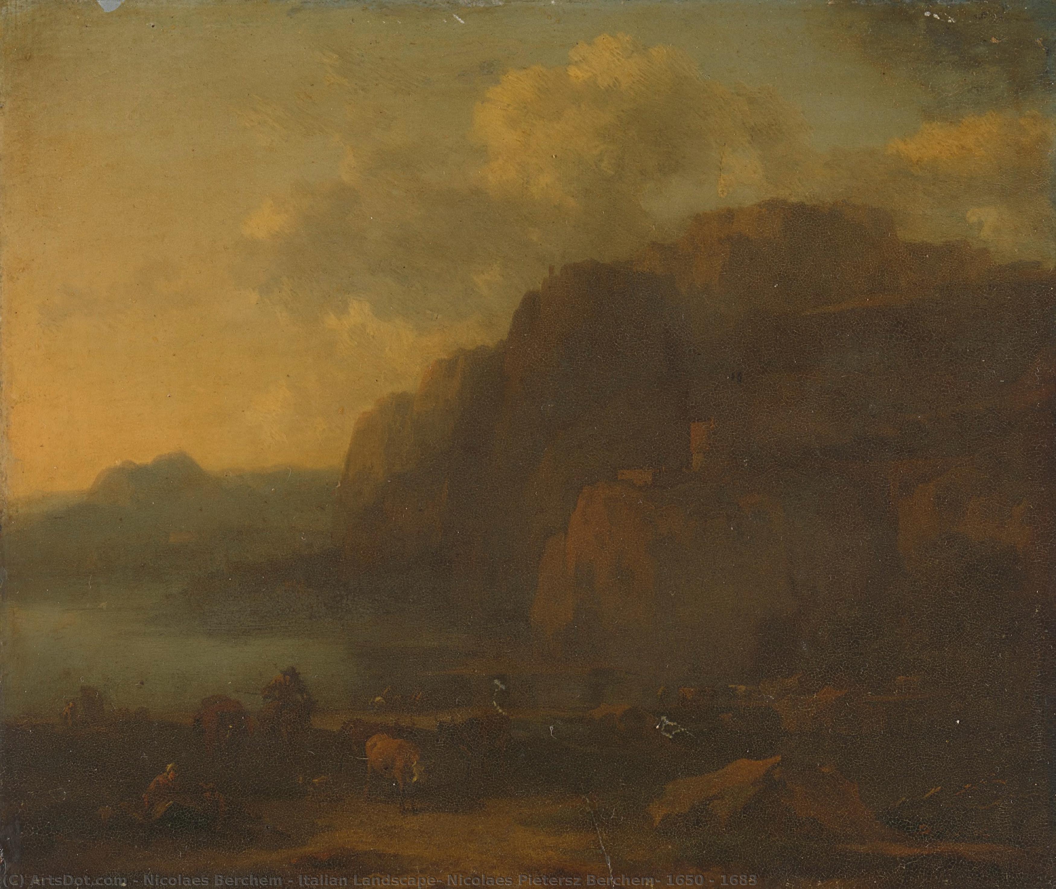 Italian Landscape, Nicolaes Pietersz Berchem, 1650 - 1683 — Nicolaes Berchem