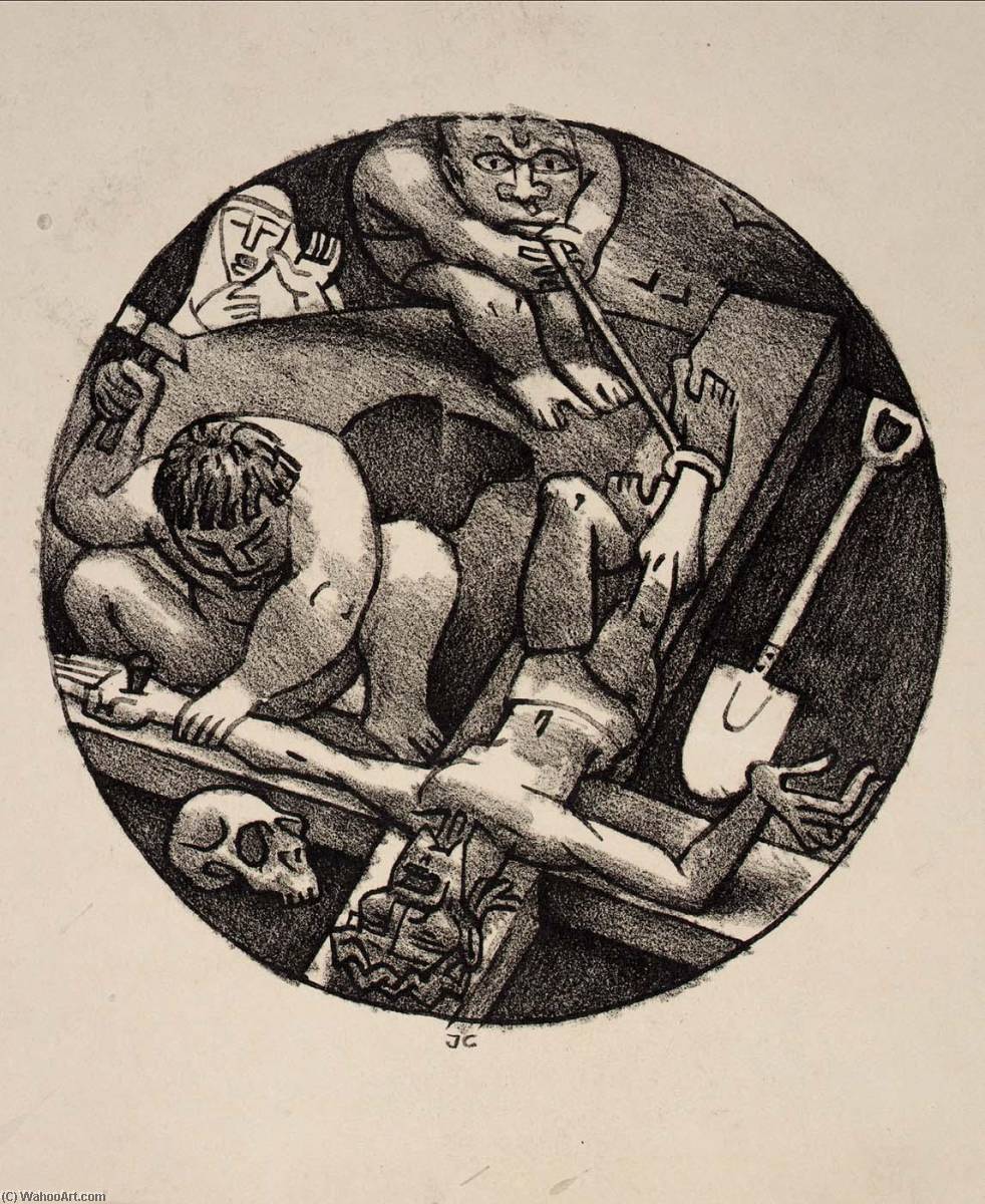 Station Of The Cross Christ Nailed To The Cross — Jean Charlot