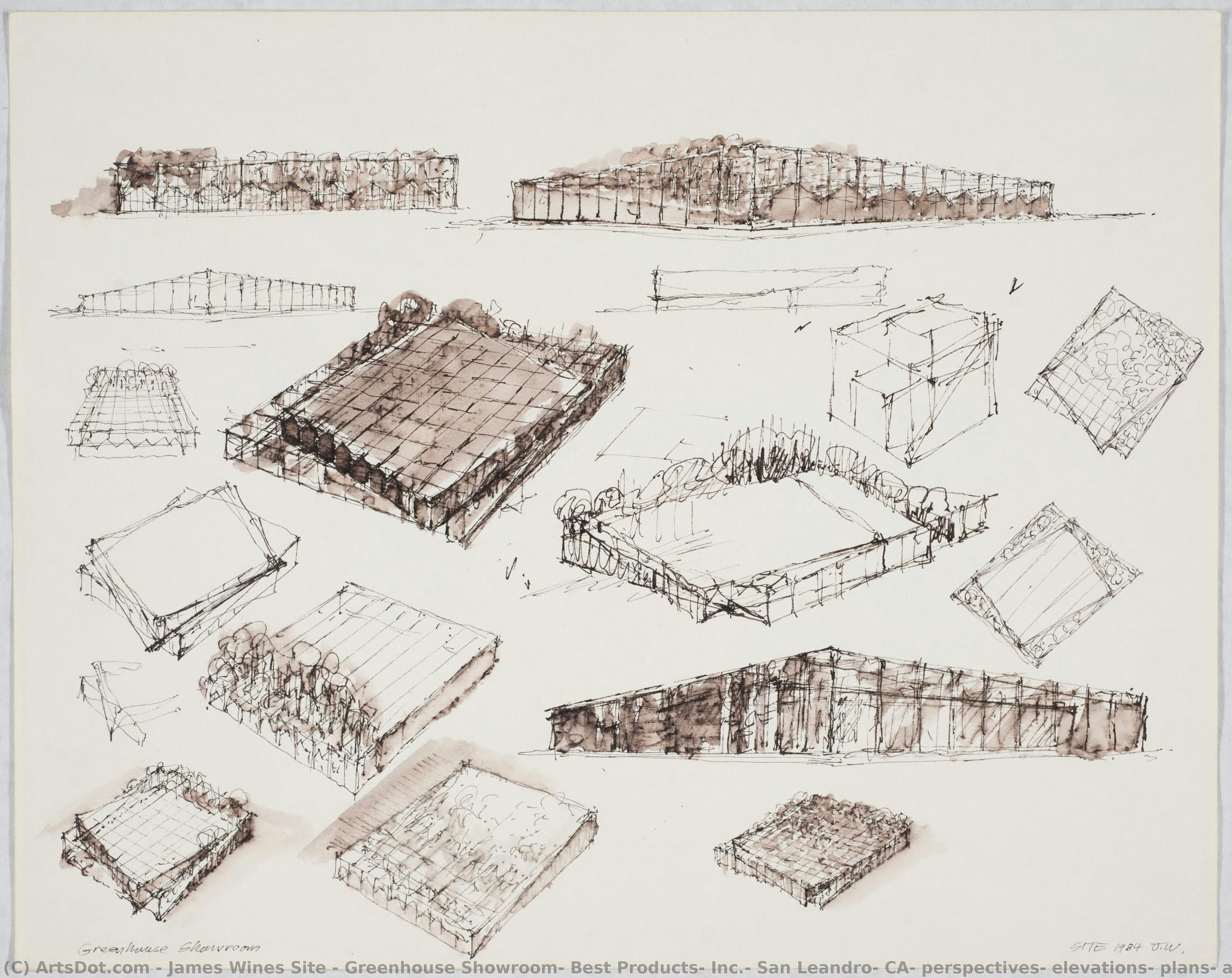 Greenhouse Showroom, Best Products, Inc., San Leandro, Ca: Perspectives, Elevations, Plans, And Sketches — James Wines Site