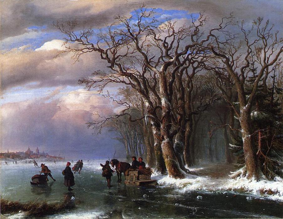Winter Skating Scene (also Known As Winter Scene In Holland) — Louis Remy Mignot
