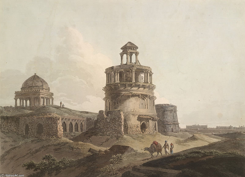 Remains Of Buildings At Firoze Shah Kotla, Delhi — Thomas And William Daniell