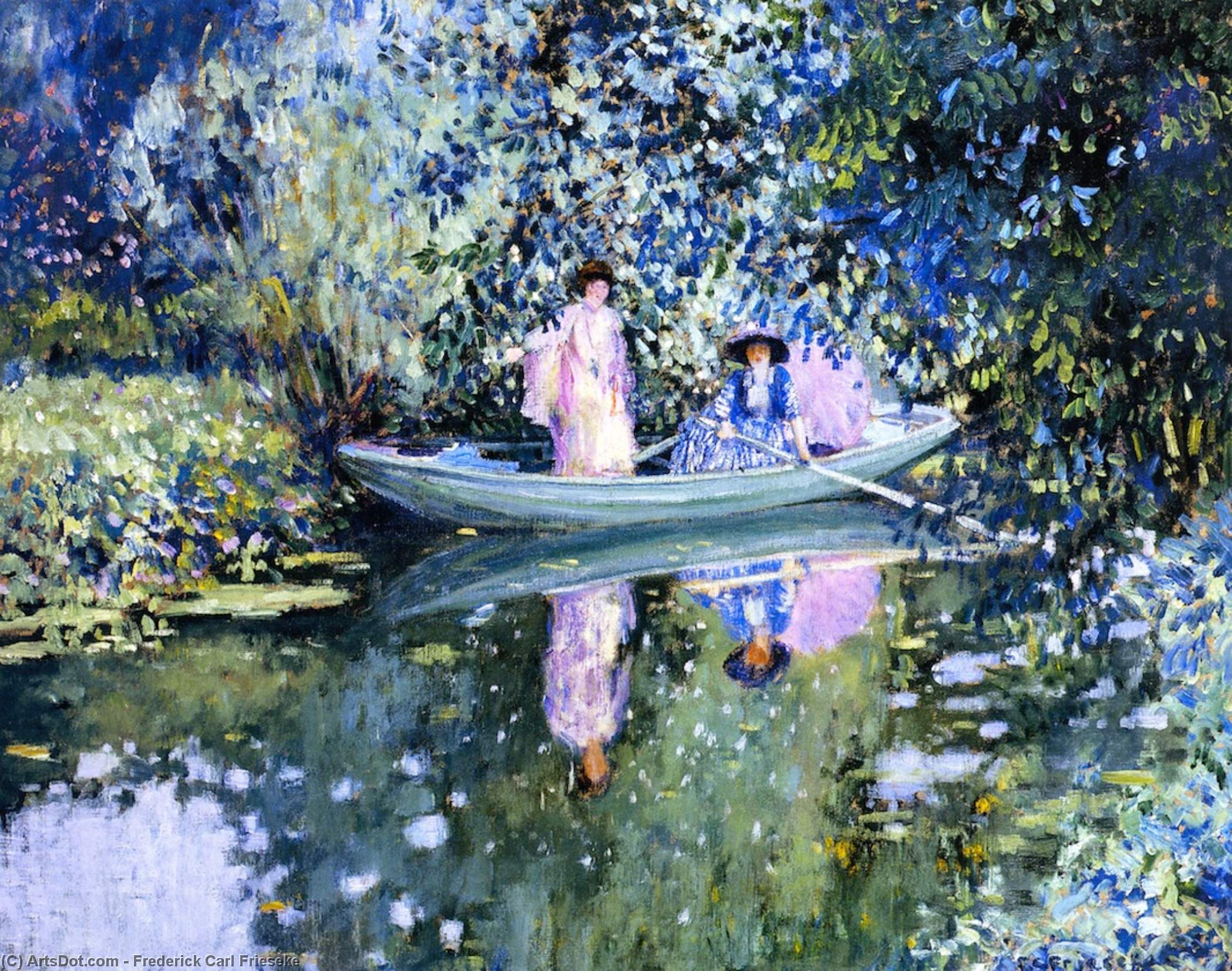 Grey Day On The River (also Known As Two Ladies In A Boat) — Frederick Carl Frieseke