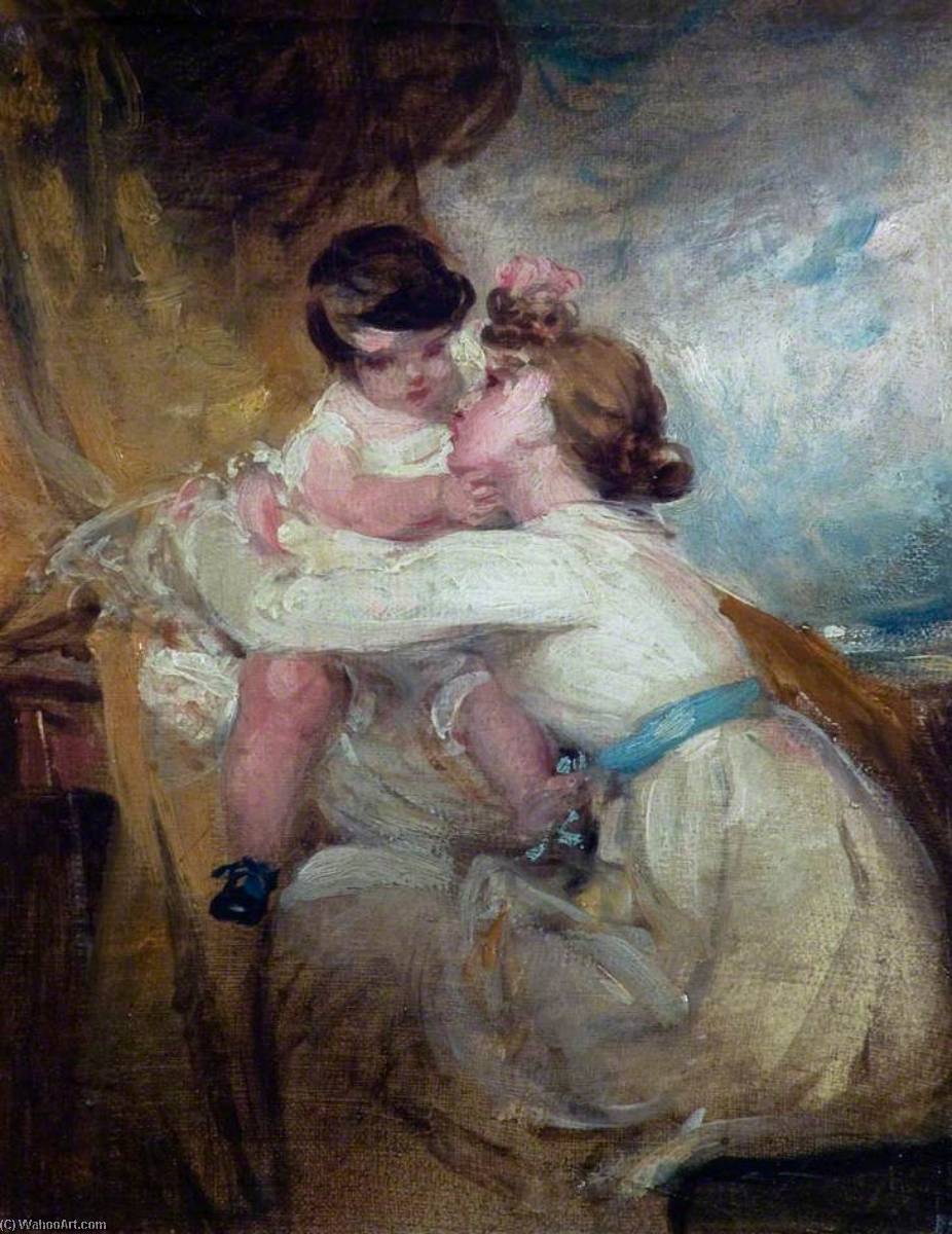 Harriet Hilton (1791–1866) And Child (helen Hilton, 1811–1873) (sketch) — William Hilton Ii