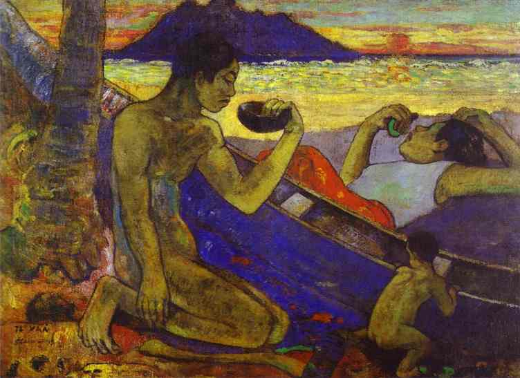 A Canoe (tahitian Family), — Eugène Henri Paul Gauguin