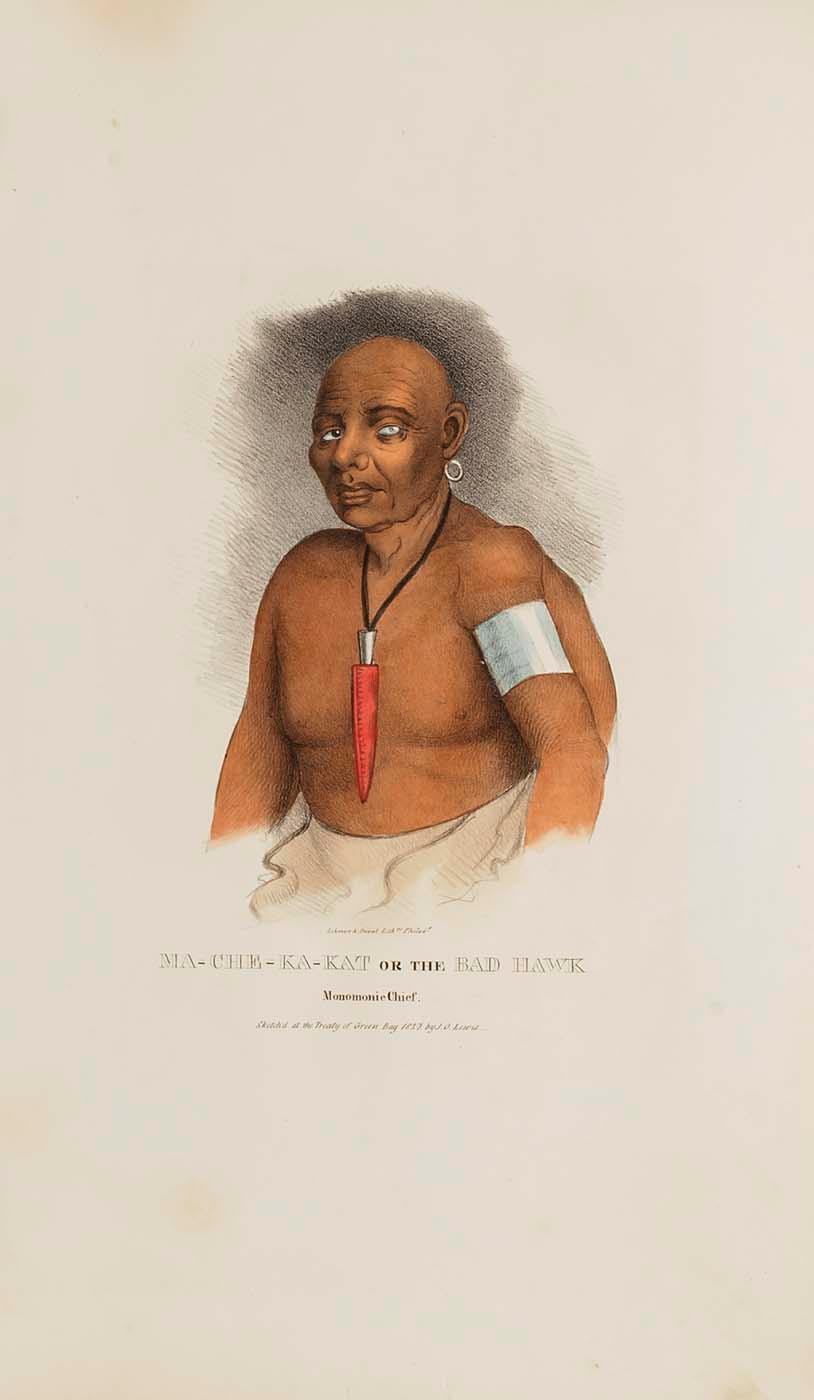 Ma Che Ka Kat Or The Bad Hawk A Monomonie Chief, From The Aboriginal Portfolio — James Otto Lewis