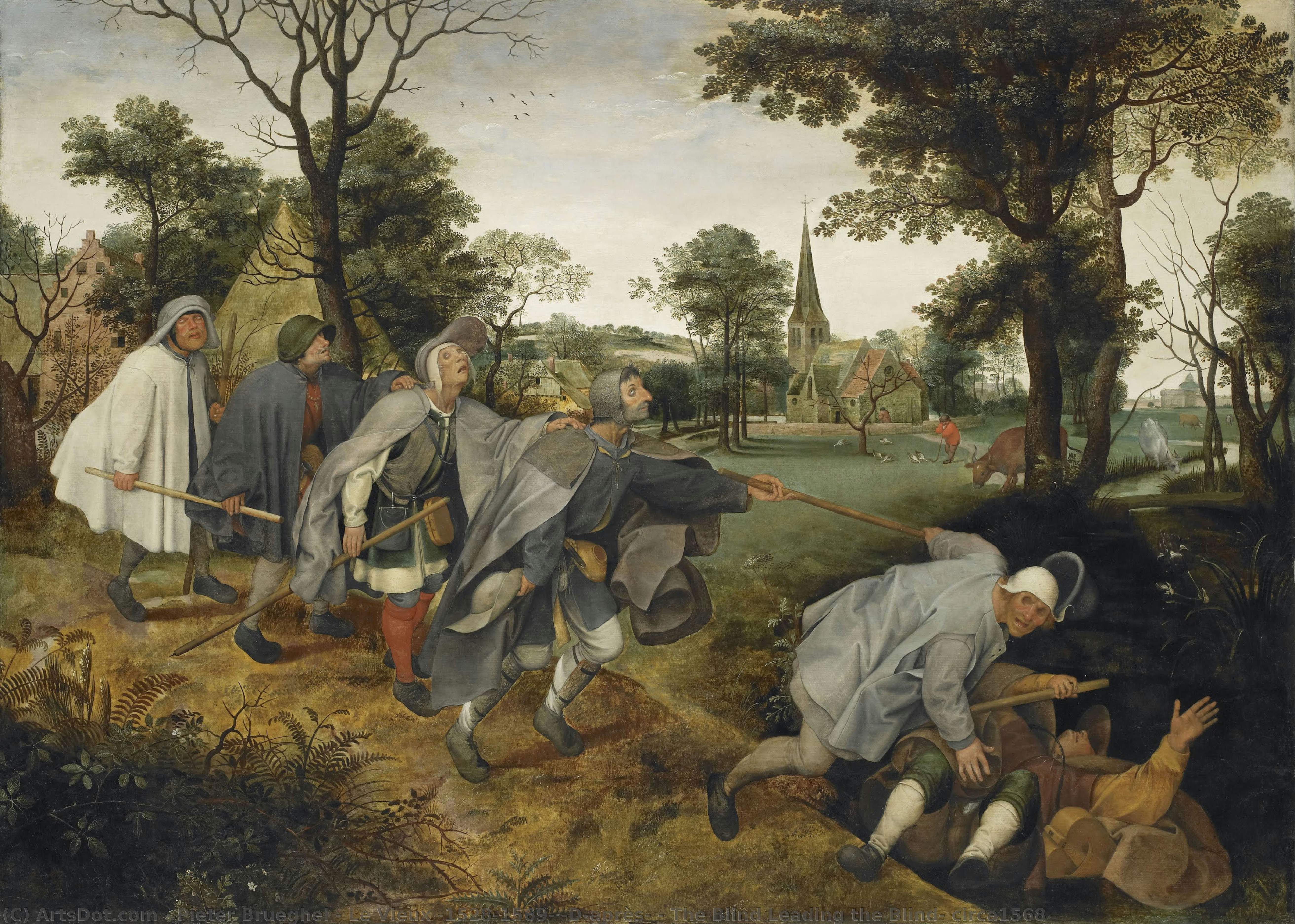 The Blind Leading The Blind, Circa1568 — Pieter Brueghel , Le Vieux (1528-1569) (d'après)