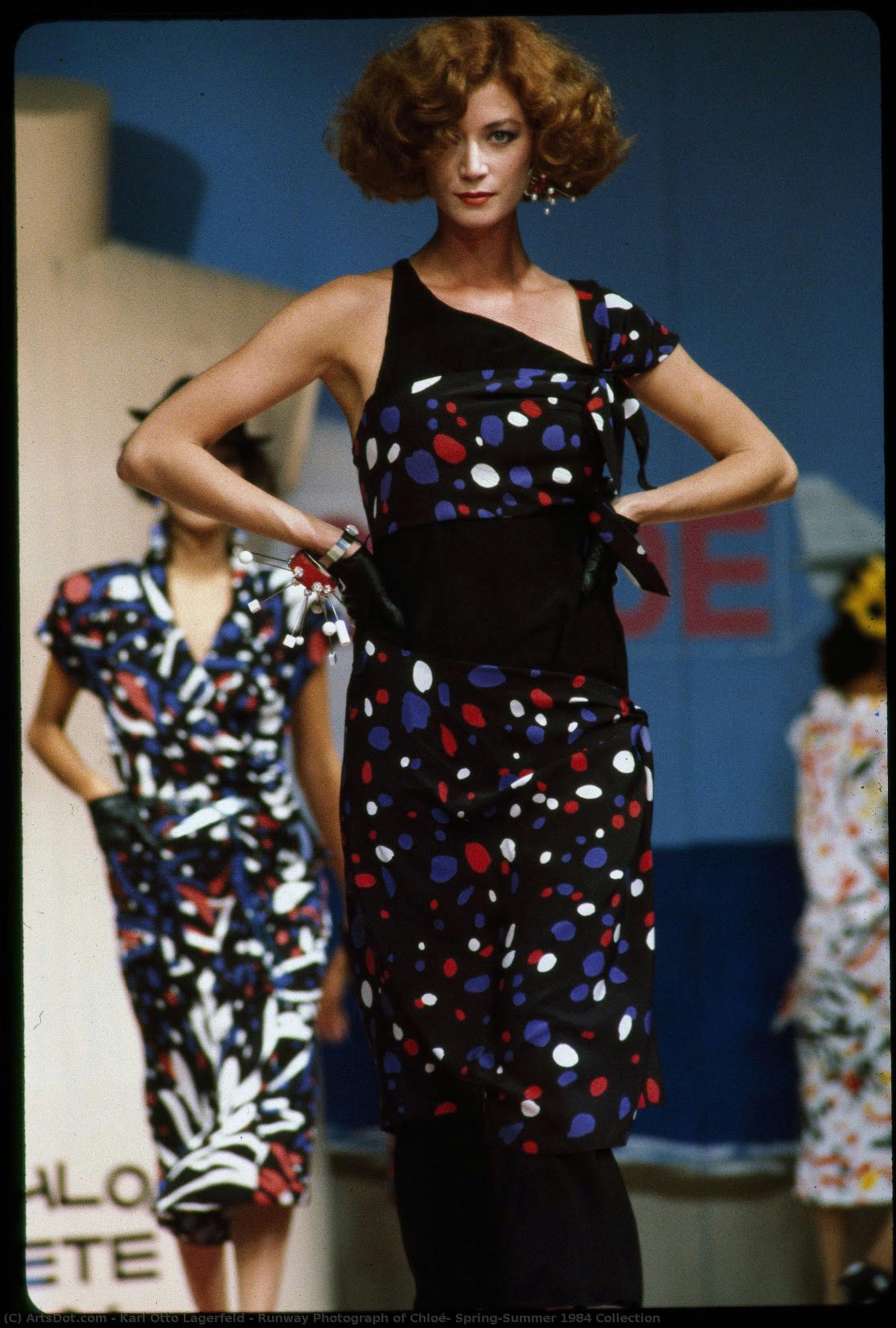Runway Photograph Of Chloé, Spring/summer 1984 Collection — Karl Otom Lagerfeld