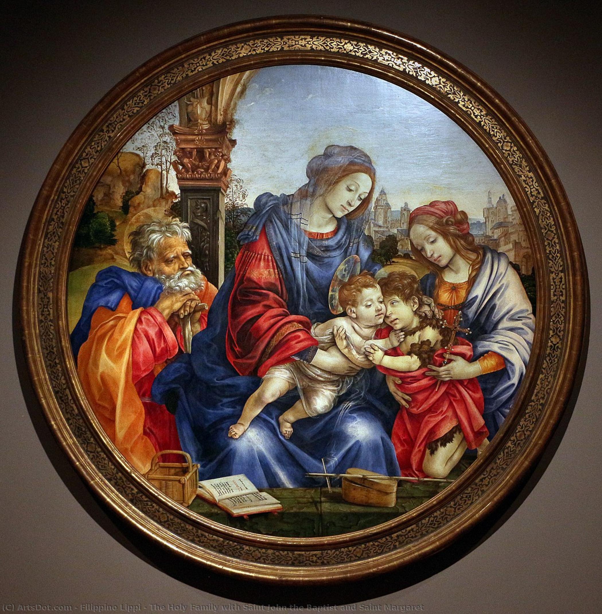 The Holy Family With Saint John The Baptist And Saint Margaret — Filippino Lippi