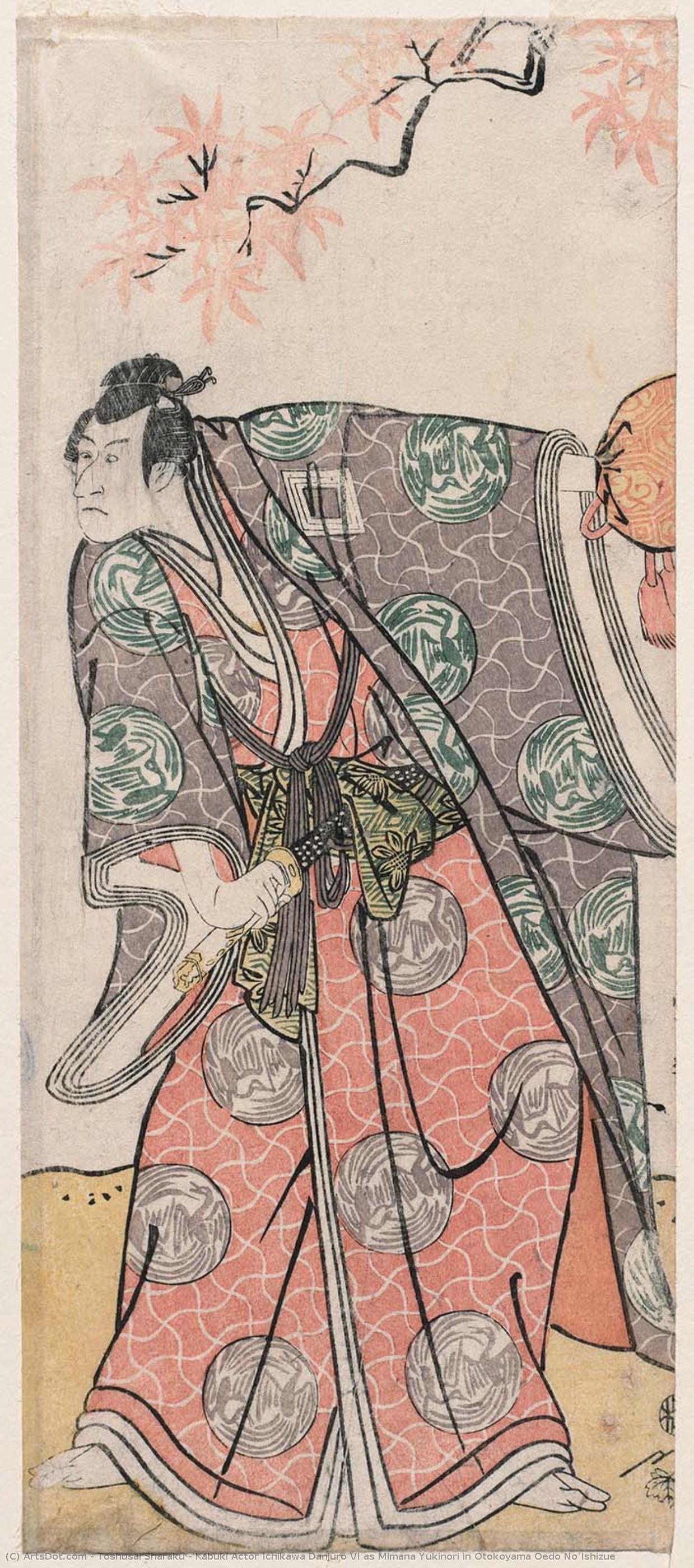 Kabuki Actor Ichikawa Danjūrō Vi As Mimana Yukinori In Otokoyama Oedo No Ishizue — Toshusai Sharaku