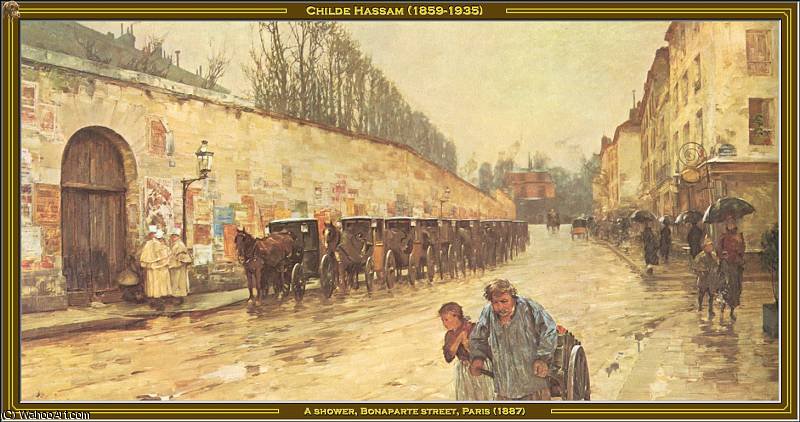 A Shower - Bonaparte Street — Frederick Childe Hassam