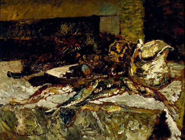 Still Life With Sardines And Sea-urchins — Adolphe Joseph Thomas Monticelli