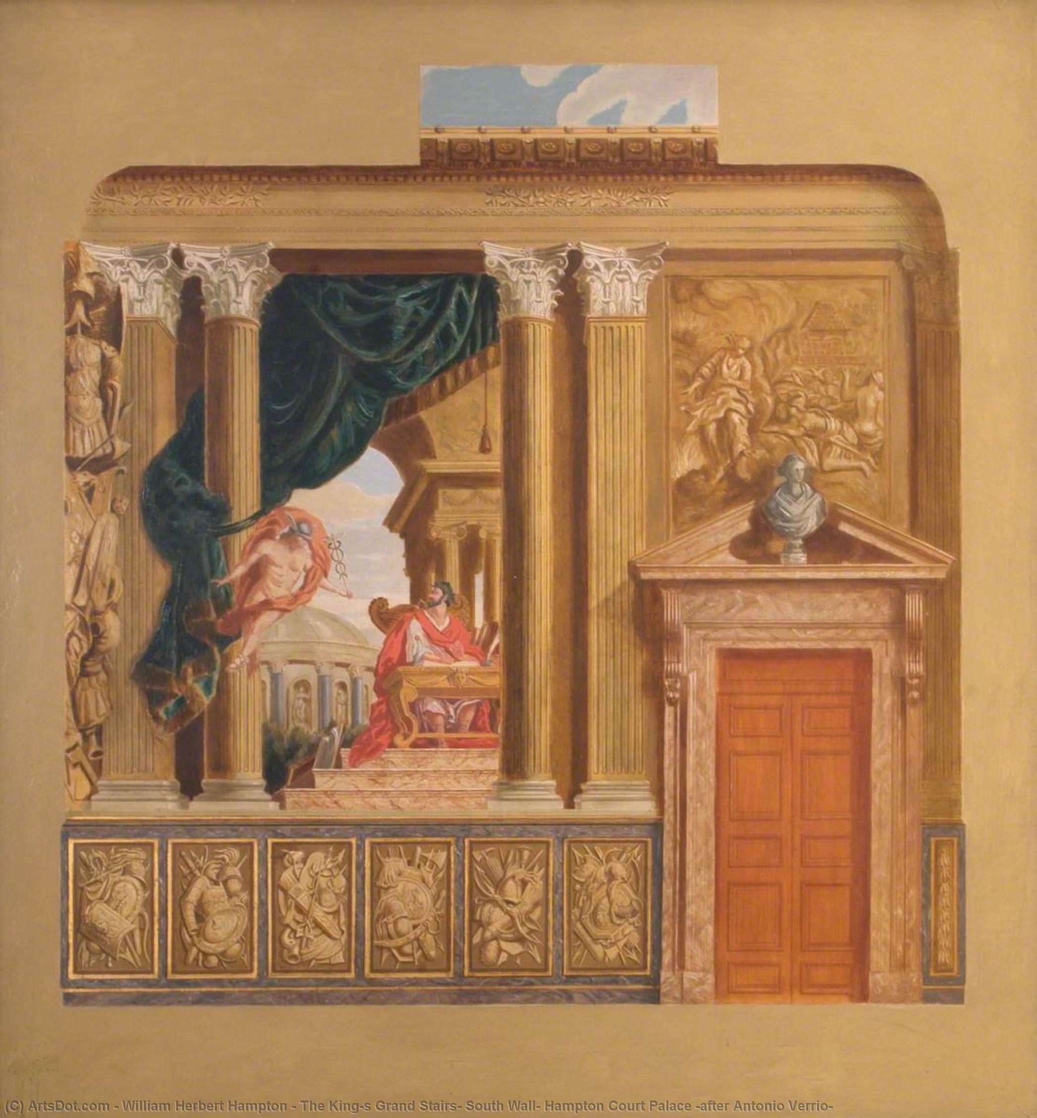 The King's Grand Stairs, South Wall, Hampton Court Palace (after Antonio Verrio) — William Herbert Hampton