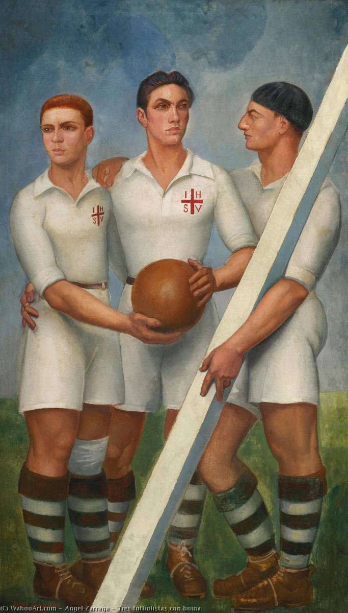Tres Futbolistas Con Boina — Angel Zárraga