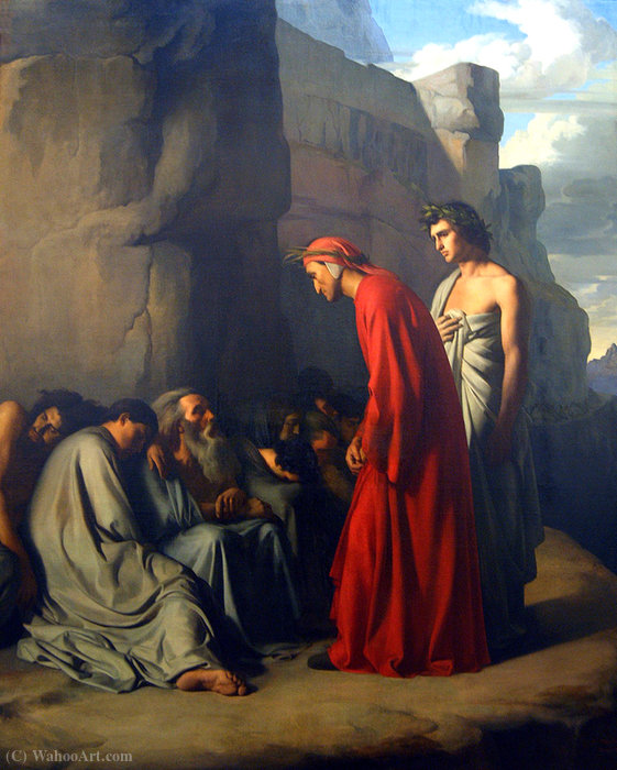 Dante Led By Virgil, Offers Consolation To The Souls Of The Envious — Jean-hippolyte Flandrin