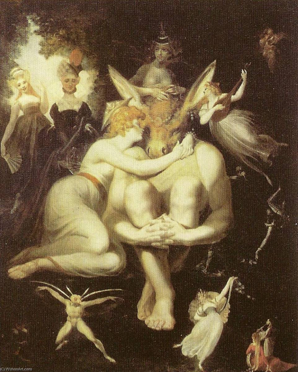 Titania Is Leevtallig Met Bottom Met De Daare Eselkopp — Johann Heinrich Füssli