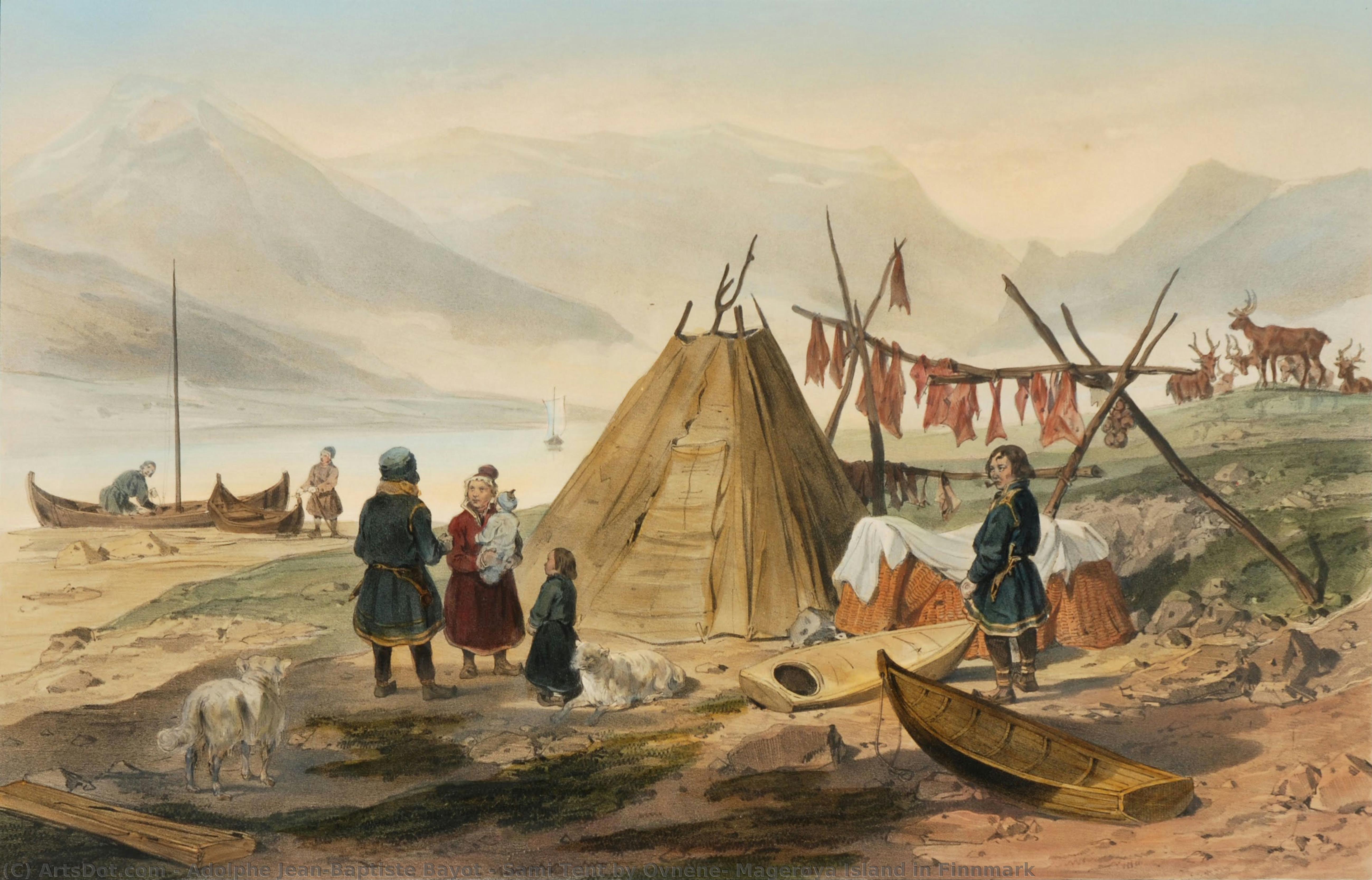 Sami Tent By Ovnene, Magerøya Island In Finnmark — Adolphe Jean-baptiste Bayot