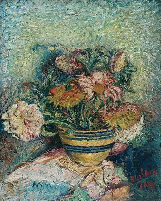 Flowers In A Yellowware Bowl — David Davidovich Burliuk