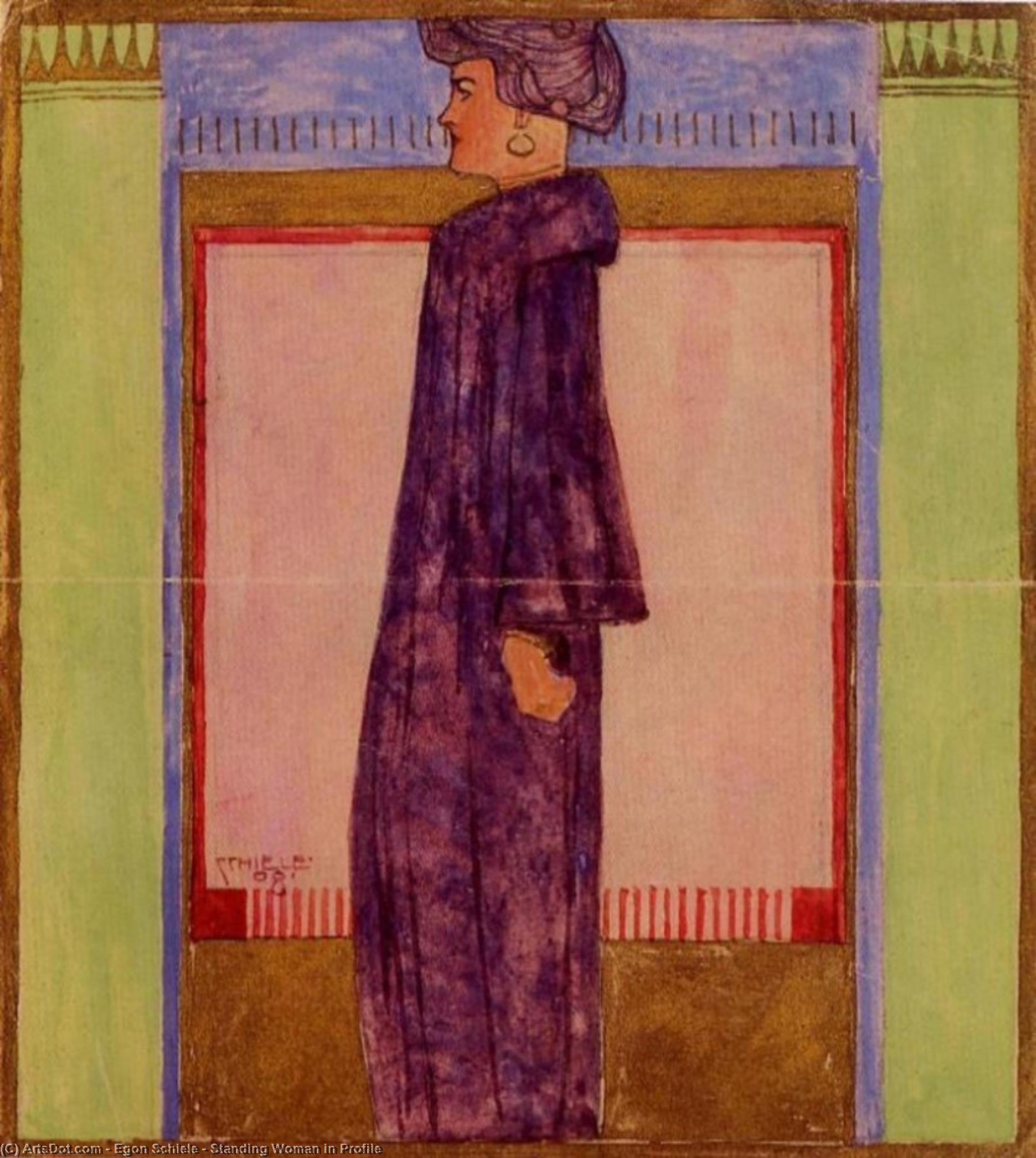 Standing Woman In Profile — Шиле
