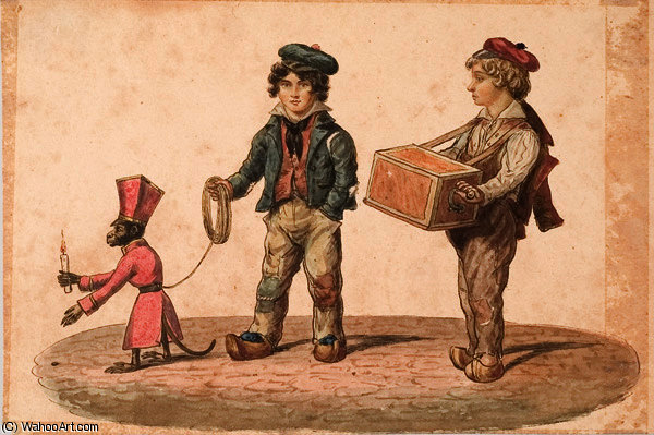 Clay Organ Grinder With Monkey — Edward Williams