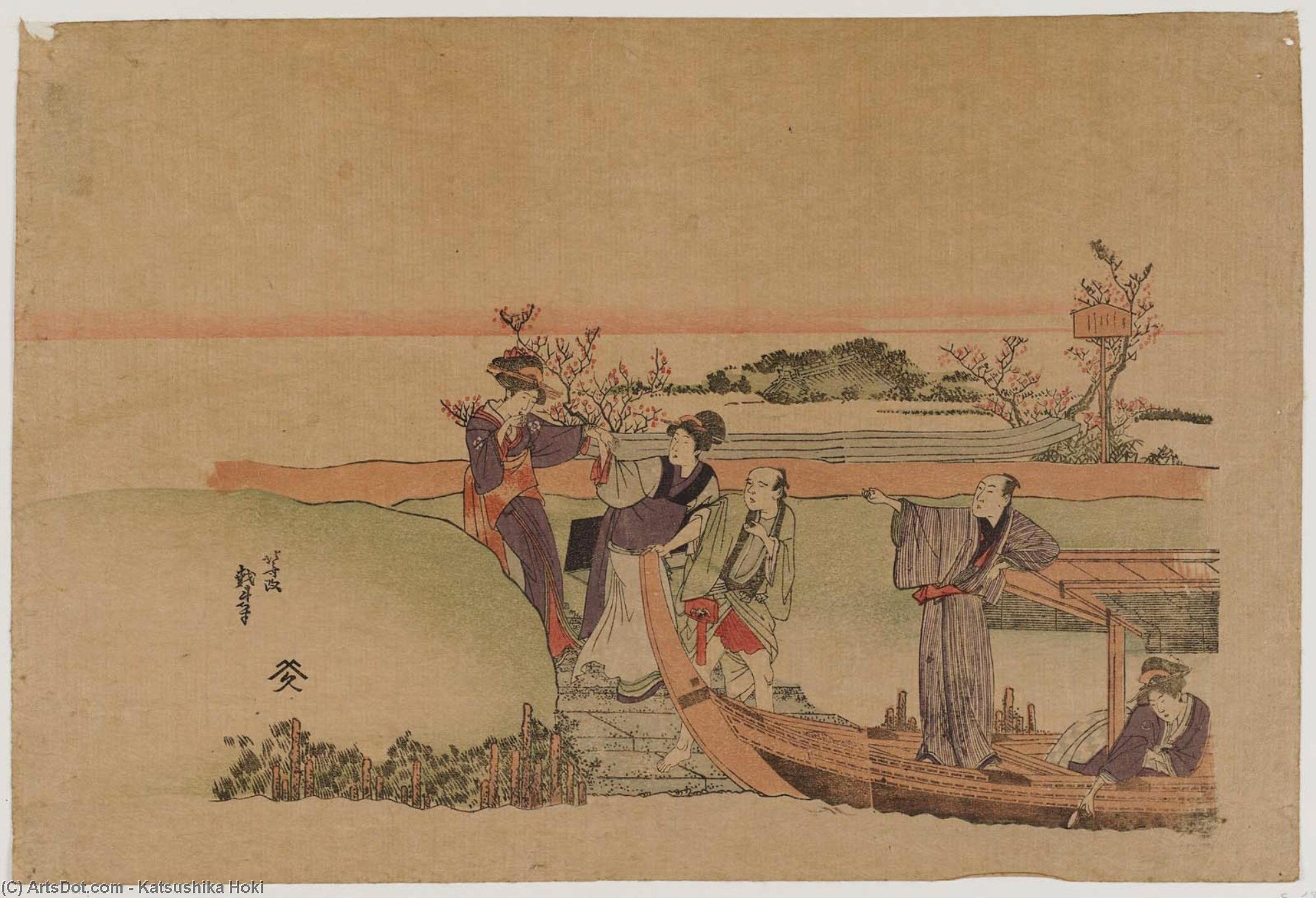 Reluctant Woman Boarding A Boat — Katsushika Hokusai