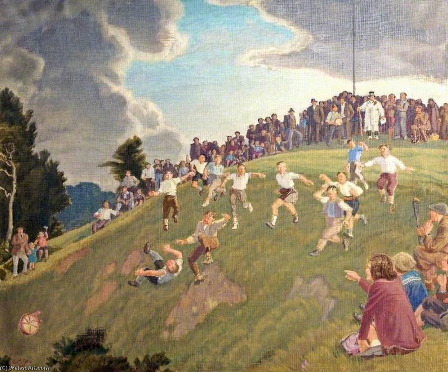 Cheese Rolling On Cooper's Hill, Gloucestershire — Charles March Gere